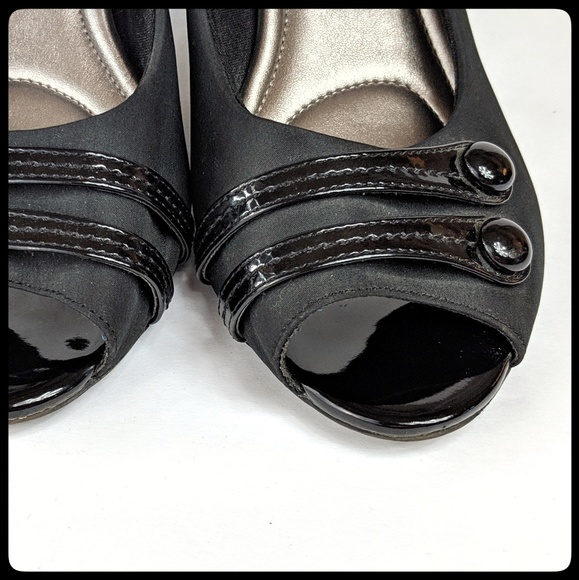 Coach and Four peep toe black heels pumps 9.5 - Picture 6 of 7